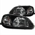 Anzo Usa 121070 Honda Civic 99-00 Crystal Headlights Black A1R-121070